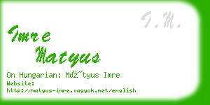 imre matyus business card